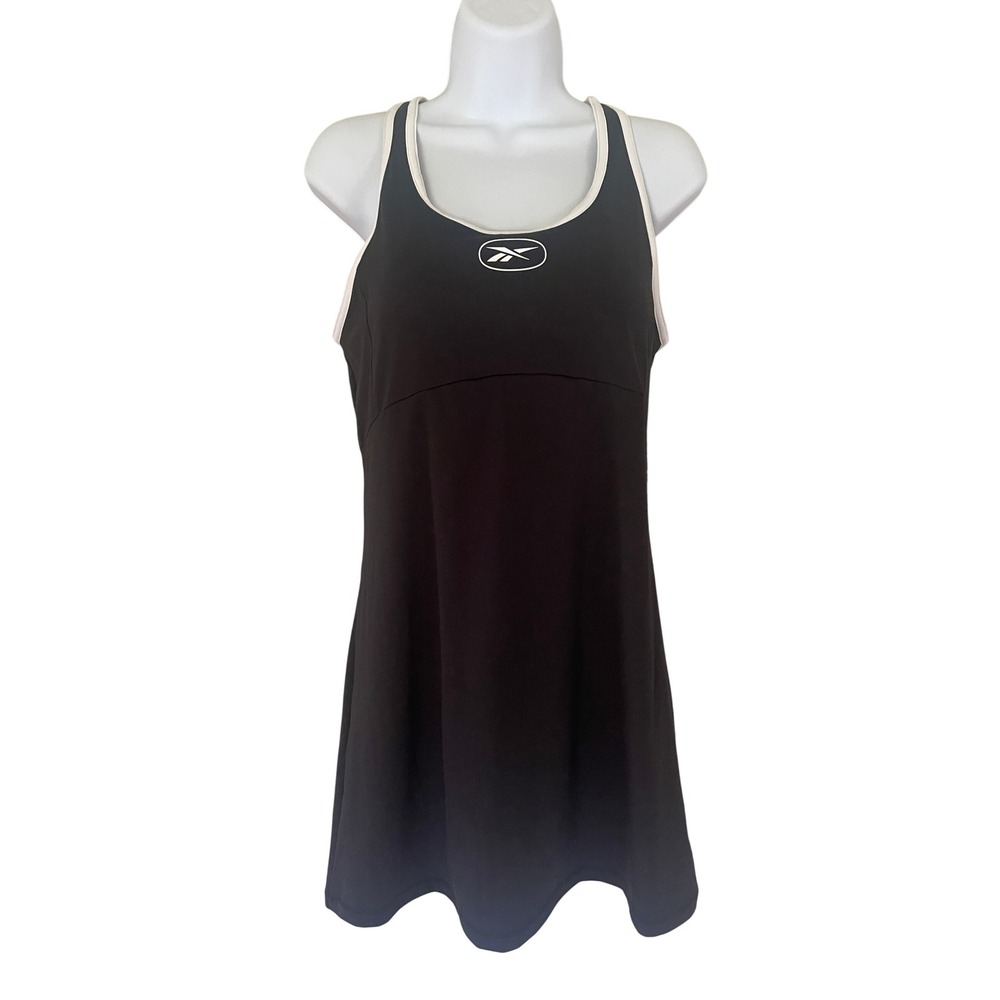 Reebok Retro Active Tennis‎ Dress Black White Trim Slim Fit Medium M New